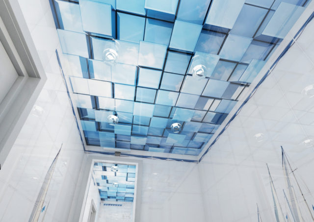 Пример оформления ванной комнаты 3D панелями